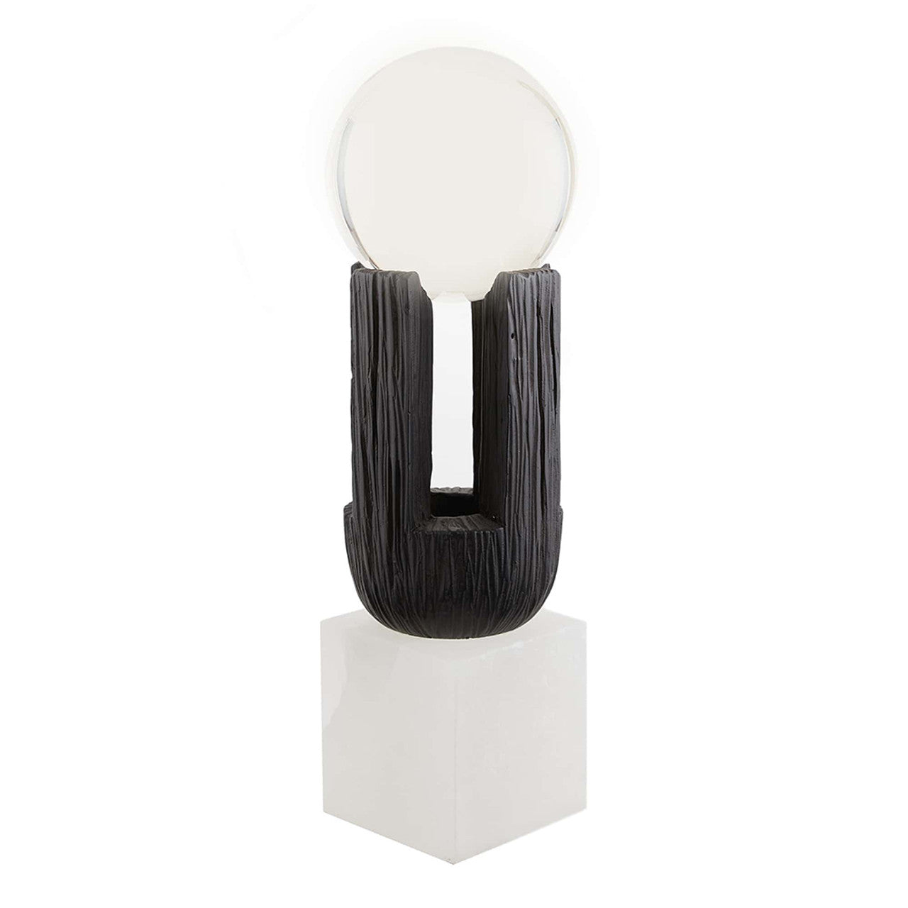 Globe on Black Wood Pedestal Sculpture