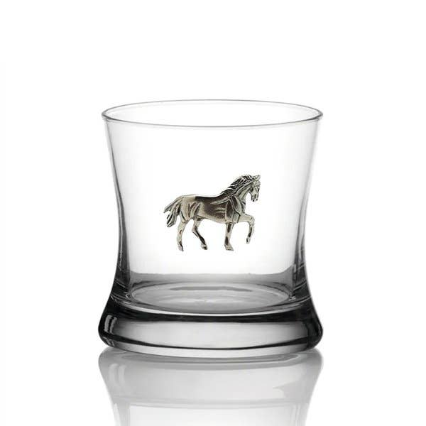 Pewter Horse Drinking Glass