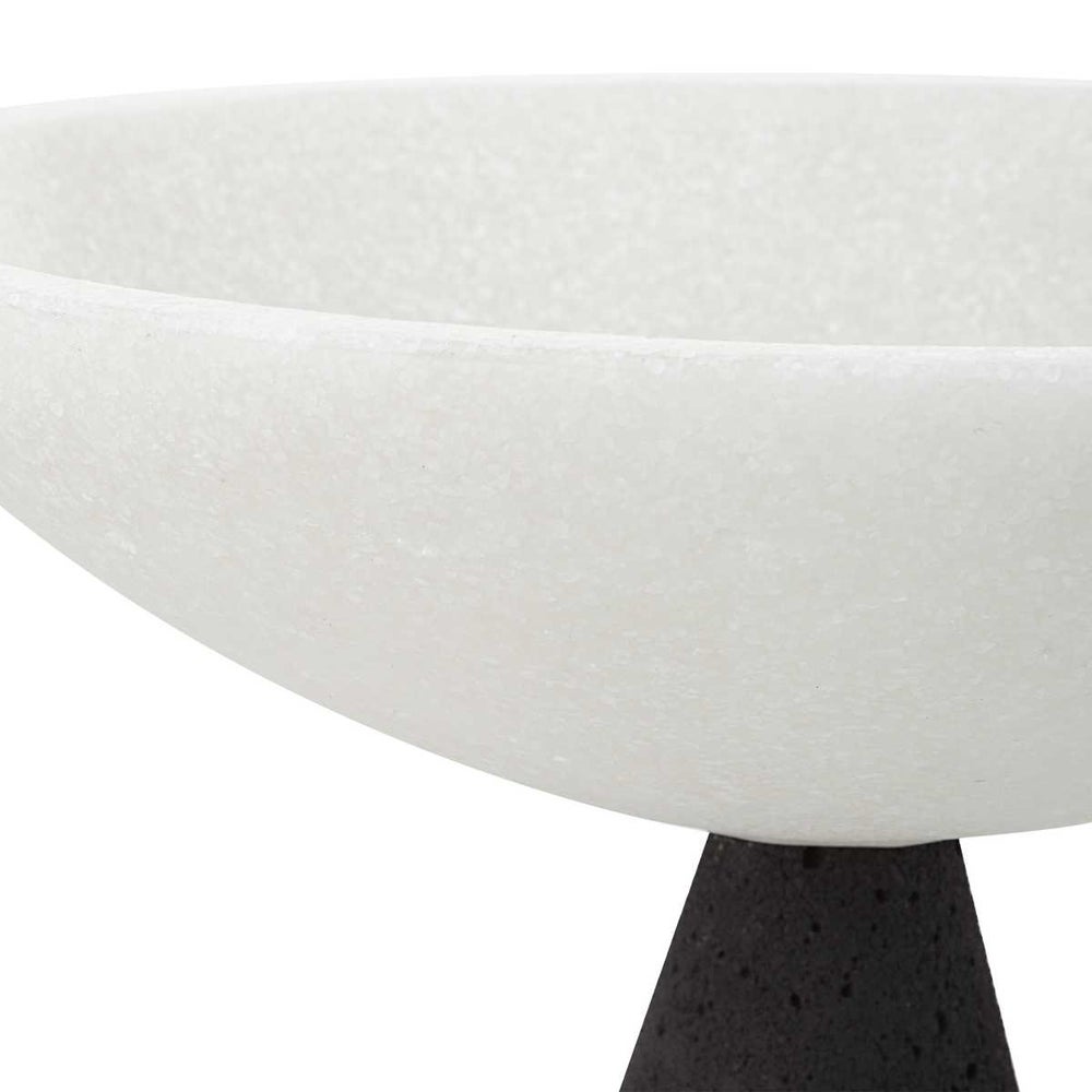 Black and White Pedestal Bowls - S/2