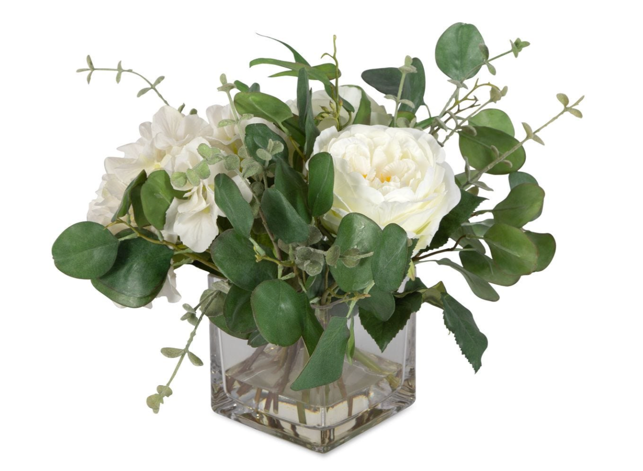 MARTIN - Florals in Square Glass Vase