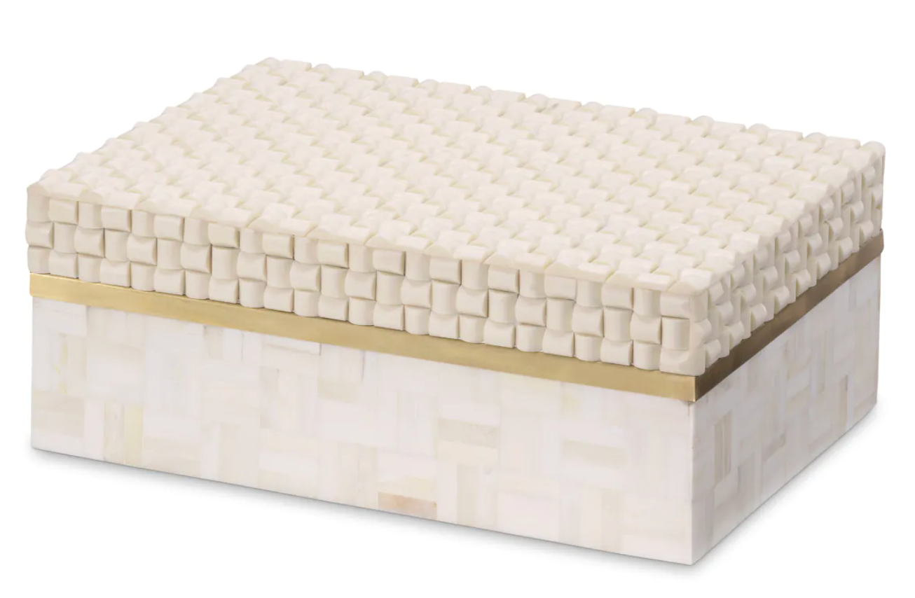 Cream & Brass Resin Box