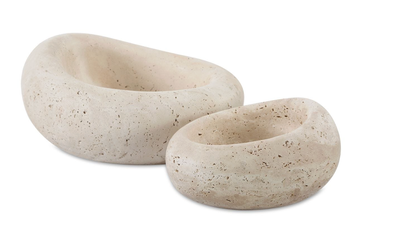 Travertine Bowls - S/2