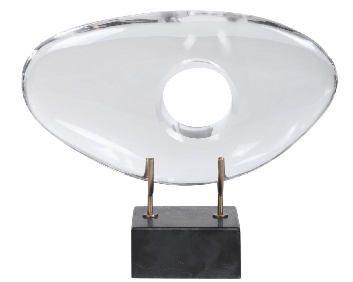 Geometric Crystal Sculpture on Stand