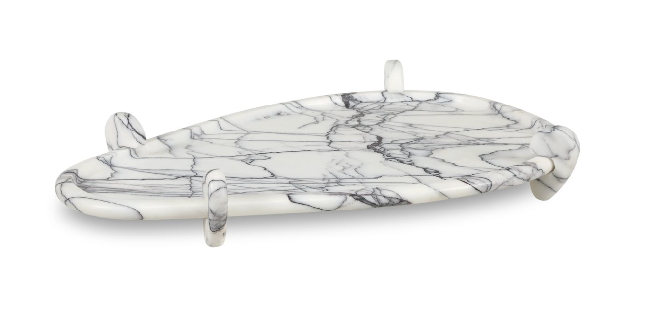 Black & White Marble Rounded Tray