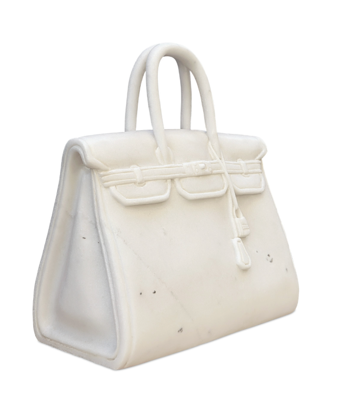 Marble Couture Bag Sculpture