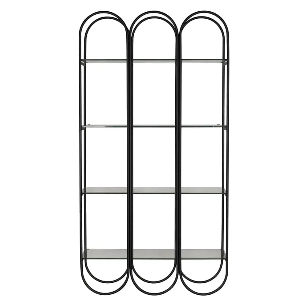 Black Iron Arched Bookshelf