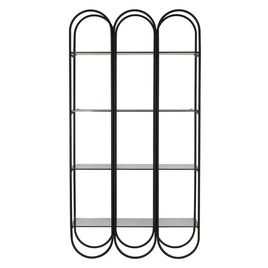 Black Iron Arched Bookshelf