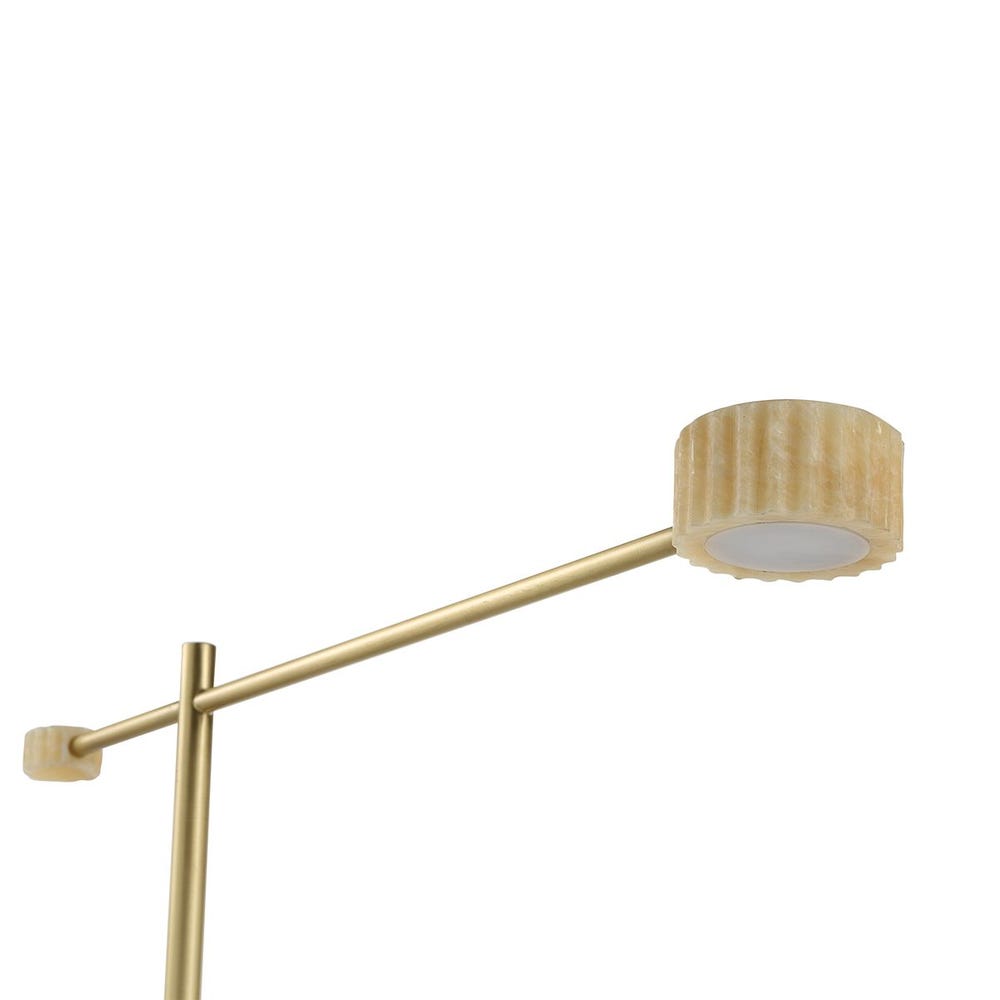 Brass and Onyx Pivot Floor Lamp