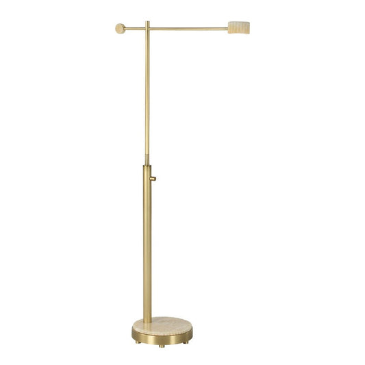 Brass and Onyx Pivot Floor Lamp