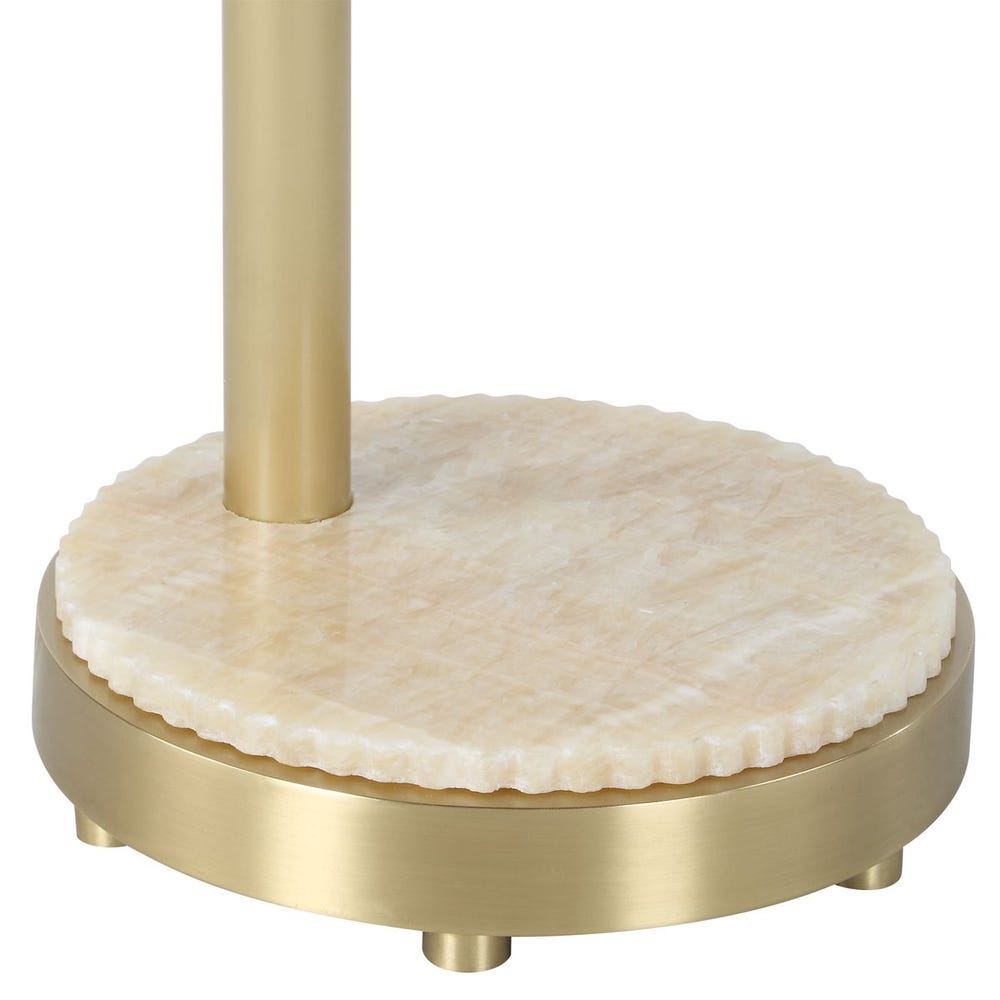 Brass and Onyx Pivot Floor Lamp
