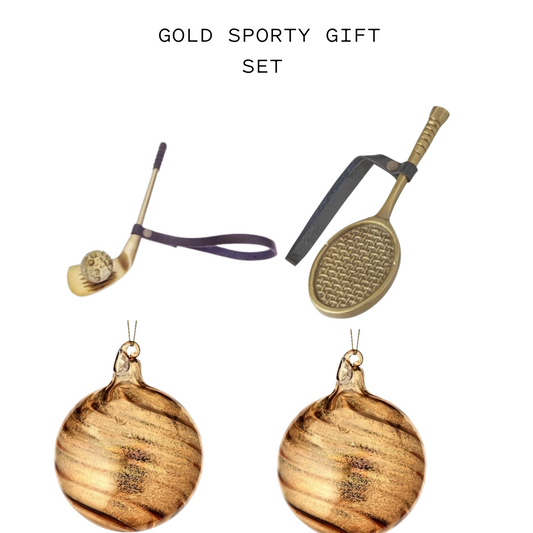 Gold Holiday Ornament Set - Sporty