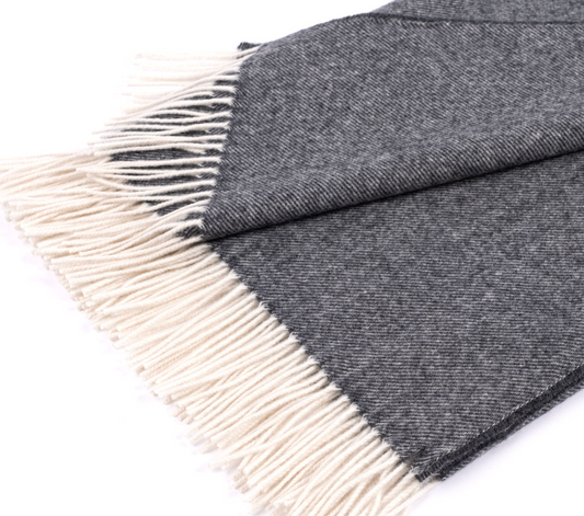 Wool Charcoal Throw Blanket