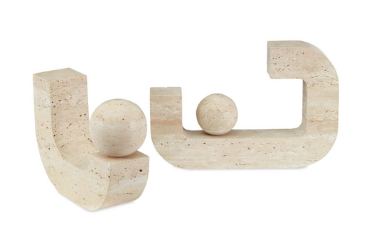 Travertine Sculptures S/2