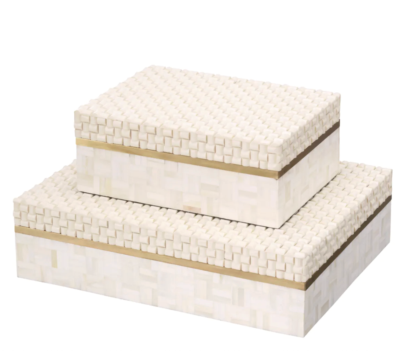 Cream & Brass Resin Box