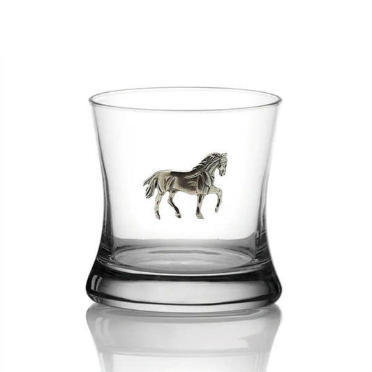 Pewter Horse Drinking Glass